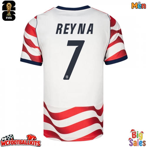 United States Giovanni Reyna #7 Replica Home Stadium Shirt World Cup 2026 Short Sleeve